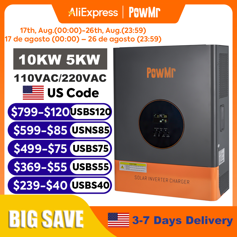 Drone Solar Charger - Inversor de Fase Dividida PowMr 10KW